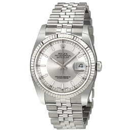 Pre-owned Rolex Oyster Perpetual 36mm Silver Dial Mens Watch (Ref: 116234SRSJ)