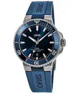Oris Aquis Date 41.5 mm Automatic Blue Dial Rubber Strap Men's Watch 01 733 7787 4135-07 4 22 35fc