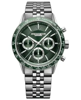 Raymond Weil Freelancer Automatic Chronograph Green Dial Steel Men's Watch 7741-st7-52021