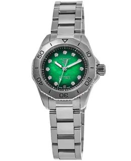 Tag Heuer Aquaracer Professional 200 Smokey Green Diamond Dial Steel Women's Watch wbp2415.ba0622