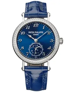Patek Philippe Complications 7121/2100-001 Blue Dial White Gold Diamond Bezel Women's Watch