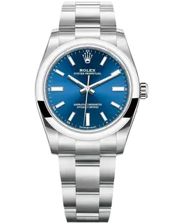 Rolex Oyster Perpetual 34 Blue Dial Steel Women's Watch Ref. M124200-0003