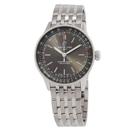 Automatic Ladies Watch Grey Dial Silver Case 36mm - Breitling Navitimer A17327381B1A1