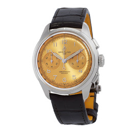 Breitling Premier B09 Chronograph Champagne Dial Hand Wind Mens Watch AB0930F51H1P1