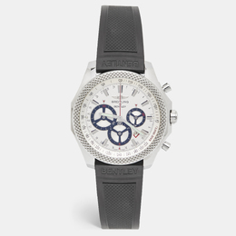 Breitling for Bentley Men's Barnato Racing Chronograph Watch - Silver Stainless Steel Rubber Case Ref:A25366