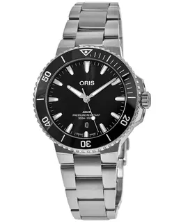 Oris Aquis Date Automatic - Silver Steel, Black Dial Model 01733789415-07