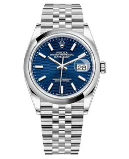 Rolex Datejust 36 Stainless Steel Blue Fluted-Motif Dial Women's Watch