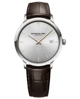 Raymond Weil Toccata Classic 5485-SL5-65001, Silver Dial, Brown Leather Strap