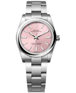 Authentic Rolex Oyster Perpetual 34 Pink Dial Women's Watch Model M124200-0004
