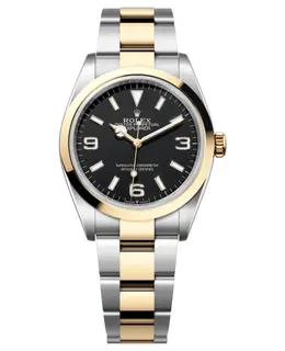 Rolex Explorer 36 Automatic Black Dial Yellow Gold Unisex Watch Model M124273-0001