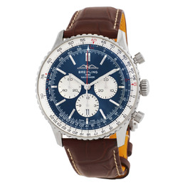 Breitling Navitimer Chronograph Automatic Chronometer Blue Dial Mens Watch ab0137211c1p1