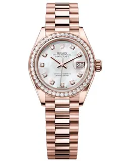 Rolex Lady Datejust 28 Mother of Pearl Dial Everose Gold Automatic Women's Watch Model m279135rbr-0010