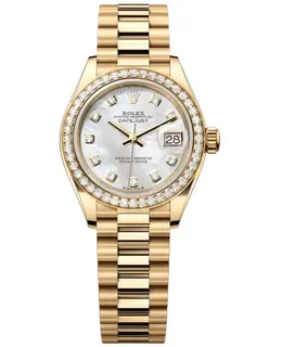 Rolex Lady-Datejust 28 Mother of Pearl Dial with Diamond Bezel - Model M279138RBR-0015