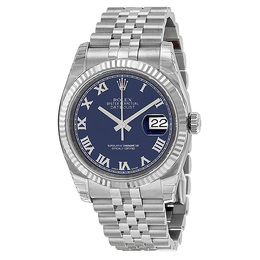 Pre-owned Rolex Oyster Perpetual, Blue Dial Mens Watch Reference 116234-BLRJ
