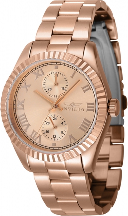 Invicta 47447 - Ladies' Date GMT Quartz Rose Gold Dial Watch