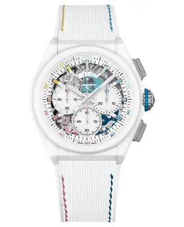 Zenith Defy El Primero 21 Chronograph Skeleton Dial White Rubber Strap Men's Watch, Model: 49.9014.9004/01.R953