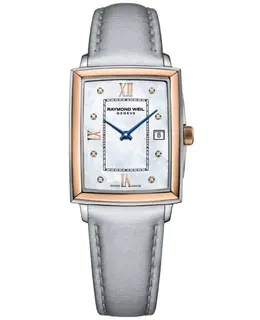 Raymond Weil Toccata Mother of Pearl Diamond Dial White Satin Strap Women's Watch 5925-sc5-00995