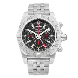 Pre-owned Breitling Chronomat Chronograph GMT Automatic Chronometer Black Dial Mens Watch AB041210/BB48-384A
