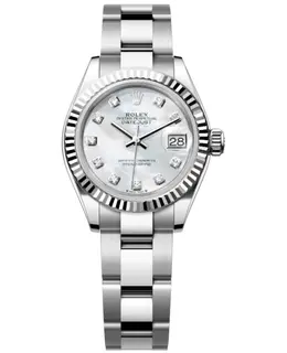 Rolex Lady-Datejust 28 Automatic Mother of Pearl Diamond Dial White Gold and Steel Women's Watch m279174-0010