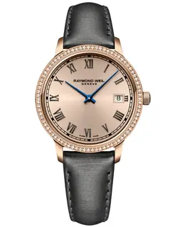 Raymond Weil Toccata Rose Dial Diamond Bezel Satin Strap Women's Watch Model 5385-C5S-00859