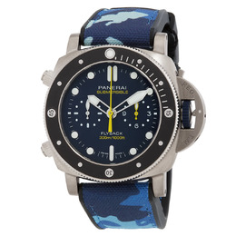 Panerai Submersible Chronograph Automatic Blue Dial Mens Watch pam01291