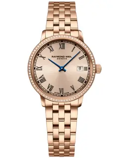 RW5985-P5S-00859 Raymond Weil Toccata 29mm Rose Dial Diamond Bezel PVD Steel Women's Watch