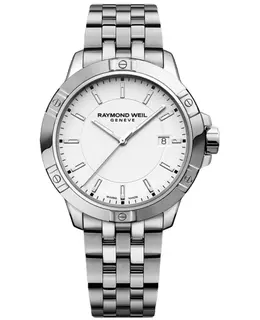 Authentic Raymond Weil Tango Quartz White Dial Steel Men's Watch - Model 8160ST30041