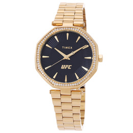 Timex TW2V83100 - Ladies' Watch, UFC Jewel Series, Quartz Movement with Black Dial and Gold-tone Case