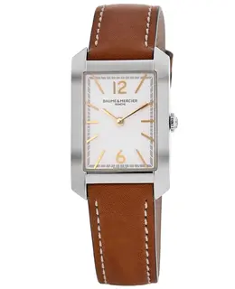 Baume & Mercier Hampton Quartz Silver Dial Leather Strap Women's Watch 10472