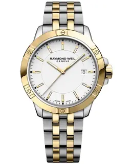 Raymond Weil Tango Quartz White Dial Two-Tone Steel Men's Watch 8160-stp-30041