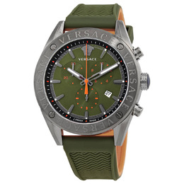 Versace V-Chrono Quartz Green Dial Mens Watch vehb00319