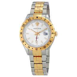 Versace Hellenyium GMT Silver Dial Mens Watch v1103 0015