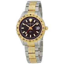 Versace Hellenyium Brown Dial Two-tone Mens Watch v11040015