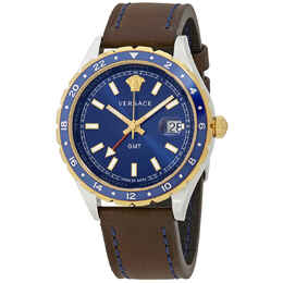 Versace Hellenyium GMT Blue Dial Mens Watch v11080017