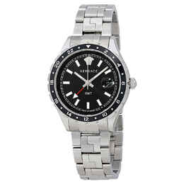 Versace Hellenyium GMT Black Dial Mens Watch v11100017