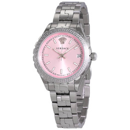 Versace Hellenyium Pink Dial Stainless Steel Ladies Watch v12010015