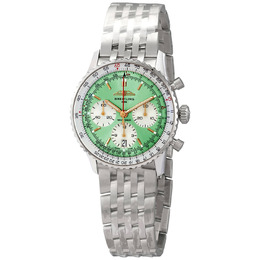 Breitling Navitimer B01 Mint Green Dial Chronograph Automatic Mens Watch ab0139211l1a1