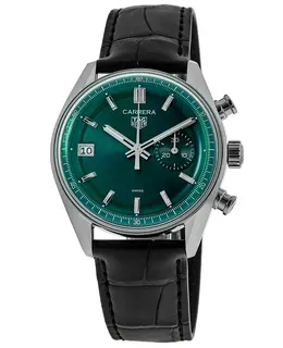 Tag Heuer Carrera Chronograph 39mm Automatic Green Dial Black Dial Men's Watch cbs2211.fc6545