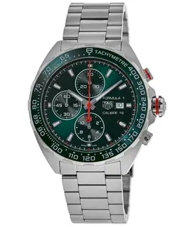 Tag Heuer Formula 1 Automatic Chronograph Green Dial Steel Men's Watch caz201h.ba0876