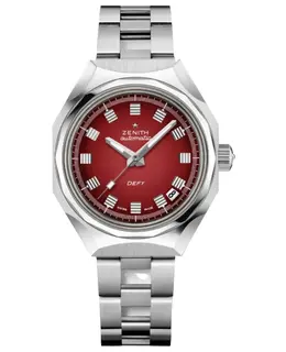 Brand New Authentic Zenith Defy Revival A3691 Automatic Red Dial Steel Women's Watch