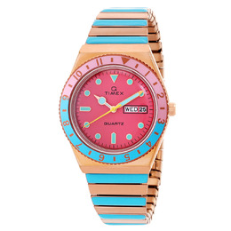 Timex Q Malibu Ladies Watch - Pink Dial, Rose Gold-Tone Model: TW2U81500/tw2u81500vq