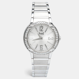 Piaget Silver 18K White Gold Diamond Polo G0A36231 Women's Wristwatch