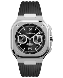 Bell & Ross BR05 Chronograph - Black Dial Rubber Strap Watch br05c-blc-st/srb