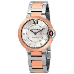 Cartier Ballon Bleu W3BB0013 - Automatic Diamond Dial Ladies Steel & 18kt Rose Gold Watch