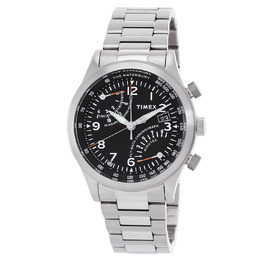 Men's Timex Waterbury Chronograph GMT Quartz Watch with Black Dial, TW2W47800 TW2W47800VQ