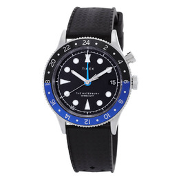 Timex Waterbury Traditional GMT Quartz Black Dial Batman Bezel Mens Watch TW2W22600 tw2w22600vq