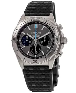 Breitling Chronomat B01 42 EB0134101M1S1 Automatic Chronograph Grey Dial Black Rubber Strap Men's Watch