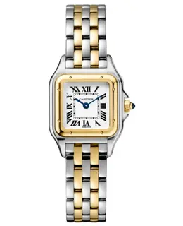 Cartier Panthere de Cartier Small Quartz Silver Dial 18K Yellow Gold Bezel Steel Women's Watch w2pn0013