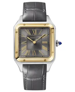 Brand New Authentic Cartier Santos Dumont Large Quartz Grey Dial Men's Watch Model W2SA0028