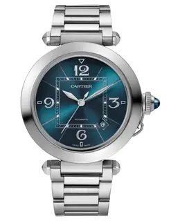 New Cartier Pasha De Cartier Automatic Blue Dial Steel Watch Model WSPA0038